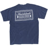 Navy t shirt with white text reading tapbeam, made by a local CHERBOURG, 50100  France business.