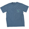 Ice Blue colored shirt from freedombarkpark that features an outline of a dog and flowers.