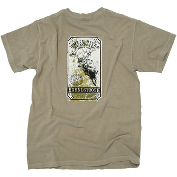 A tan colored t shirt with a drawing of a deer by White River Supplies